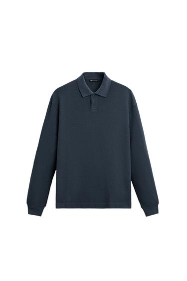 RIB STRUCTURED POLO SHIRT