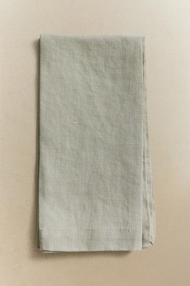 PACK OF WASHED LINEN NAPKINS (PACK OF 2) - Greenish by Zara