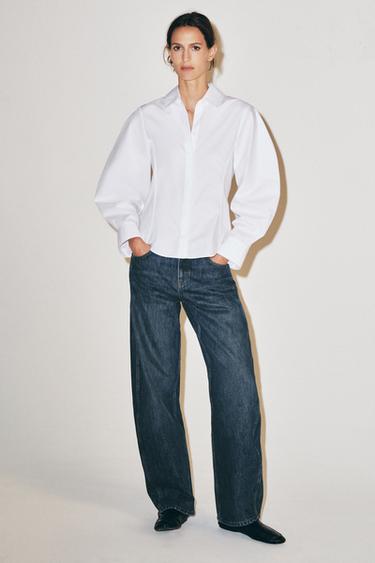 Zara ZW COLLECTION POPLIN SHIRT - White - Image 0