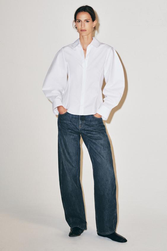 ΠΟΥΚΑΜΙΣΟ ΠΟΠΛΙΝΑ ZW COLLECTION - Λευκό του Zara - Εικόνα 0