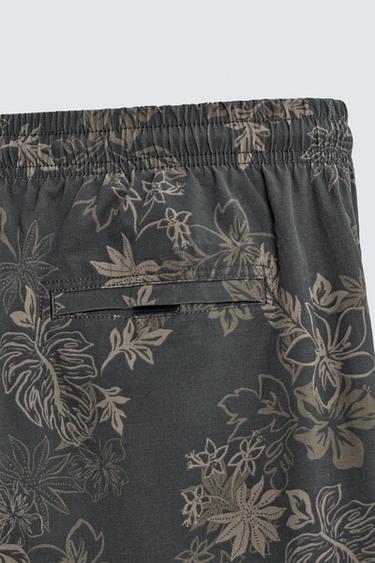 MAILLOT DE BAIN LONG À IMPRIMÉ FLORAL - Gris de Zara - Image 8