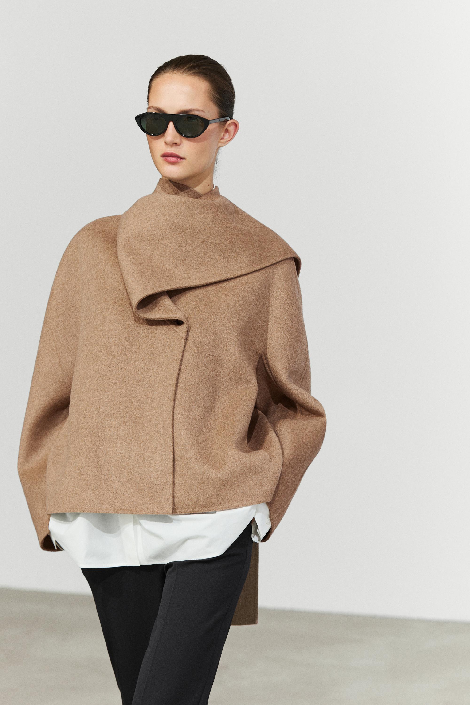 Short coat with scarf detail