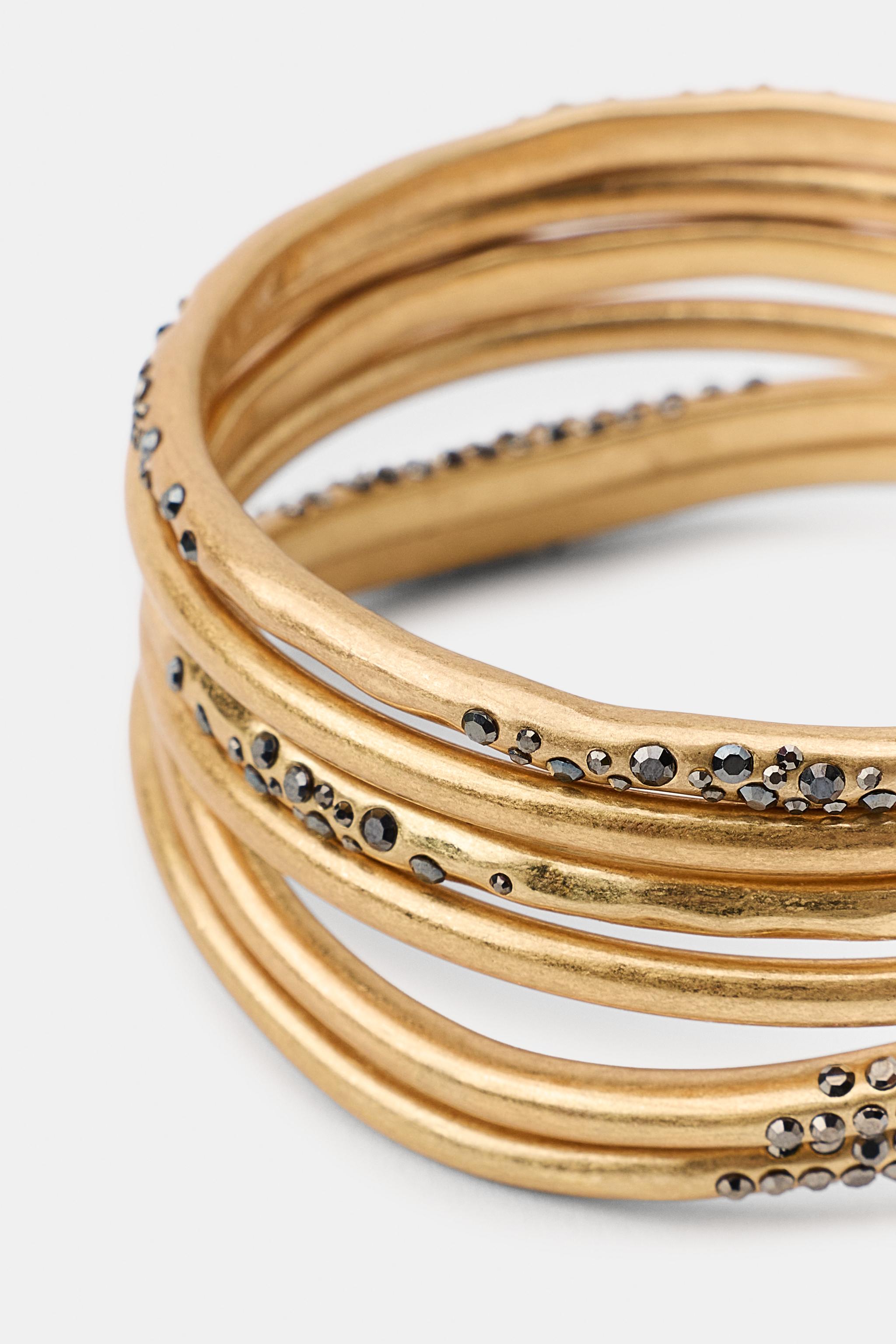 LOT DE 6 BRACELETS RIGIDES BRILLANTS