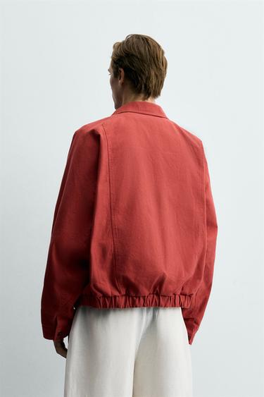 BLOUSON RELAXED FIT EN COTON - Rouge de Zara - Image 2