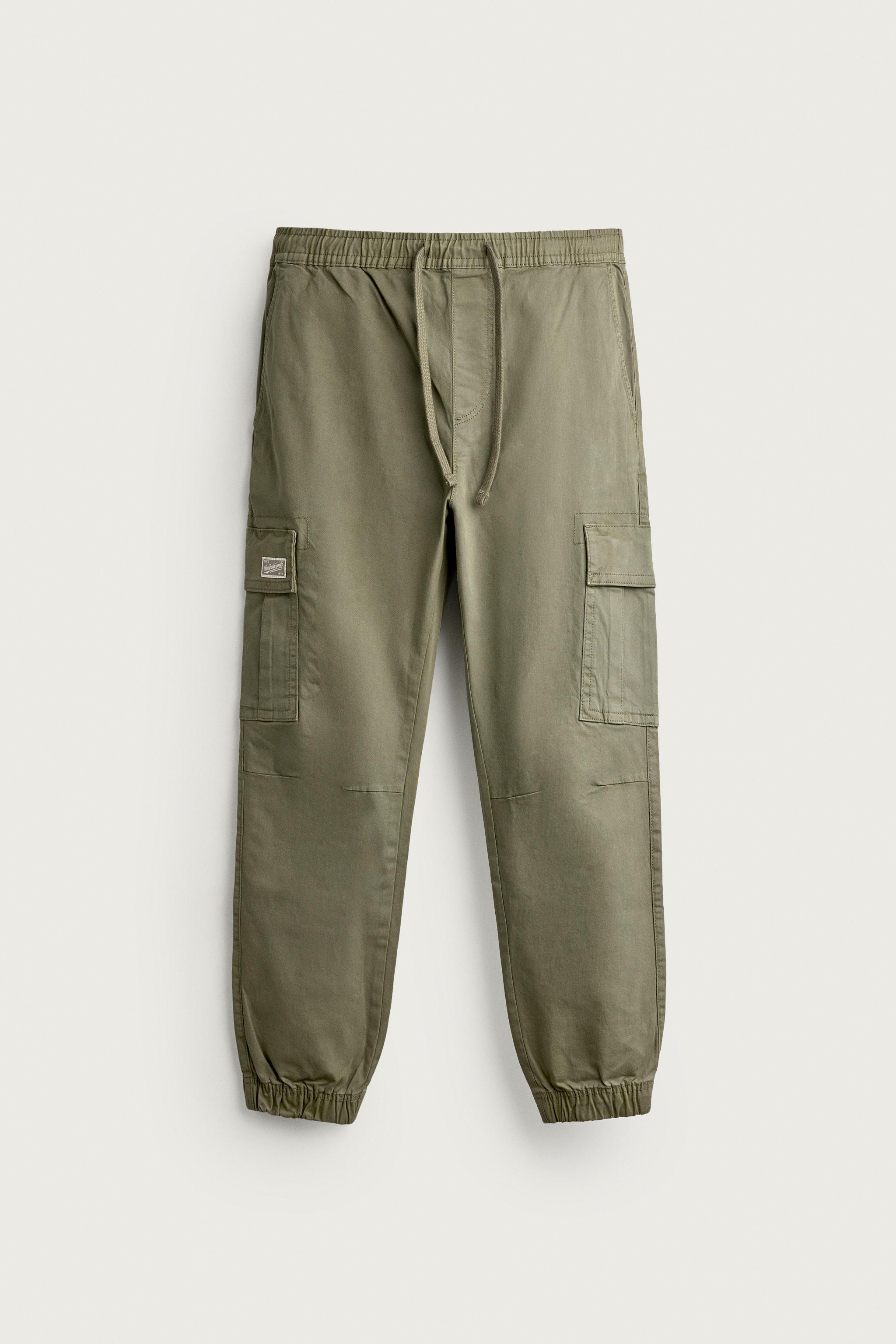 SLIM FIT CARGO PANTS — Khaki