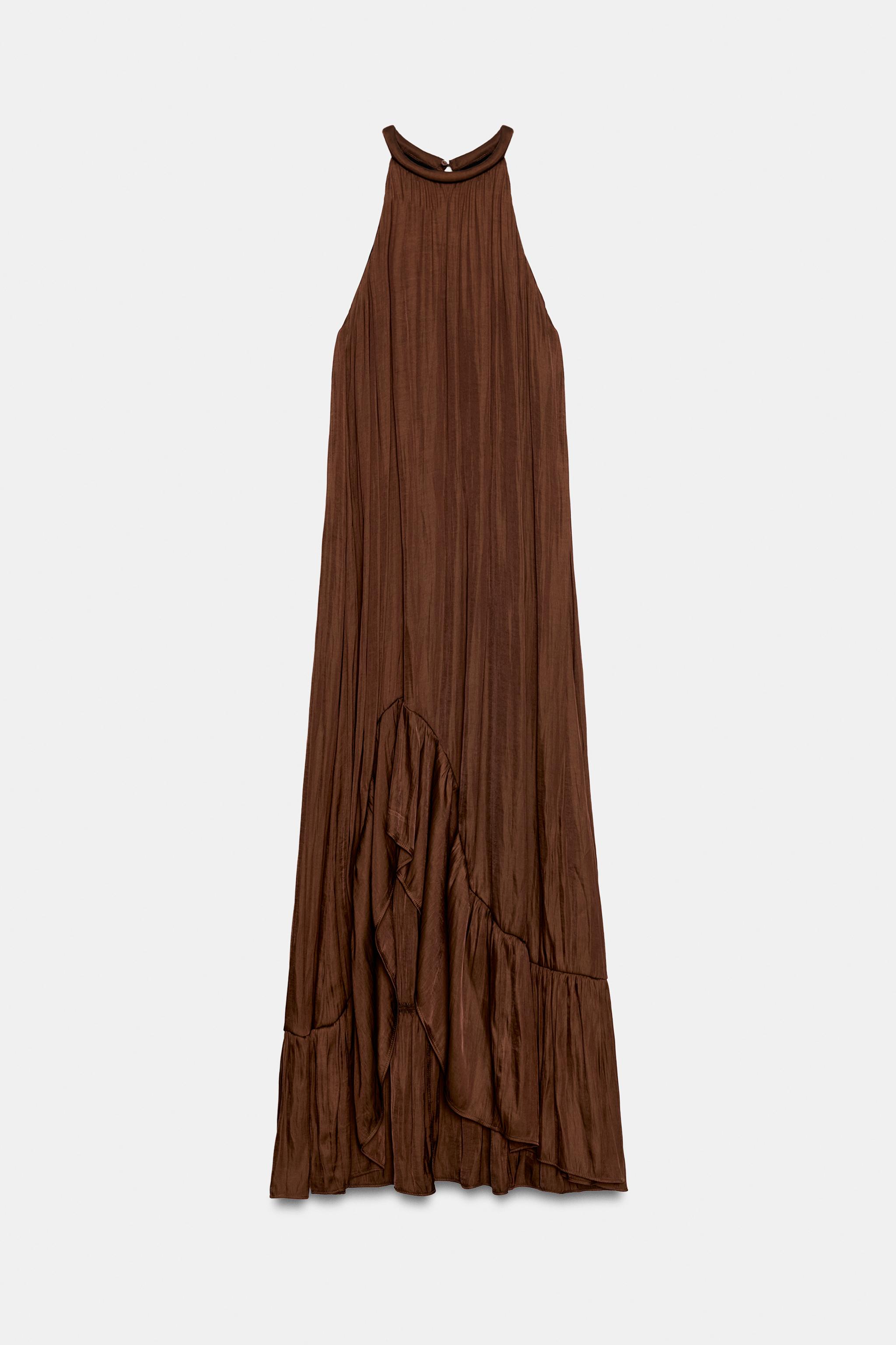 ASYMMETRIC SATIN MIDI DRESS