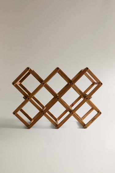 WOODEN BOTTLE STAND - Brown by Zara - Image 0