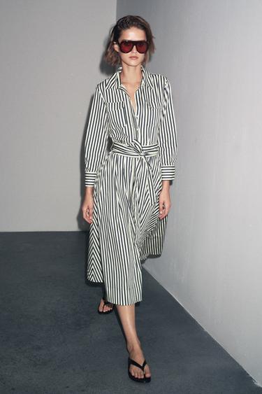 ZW COLLECTION ÇİZGİLİ GÖMLEK ELBİSE