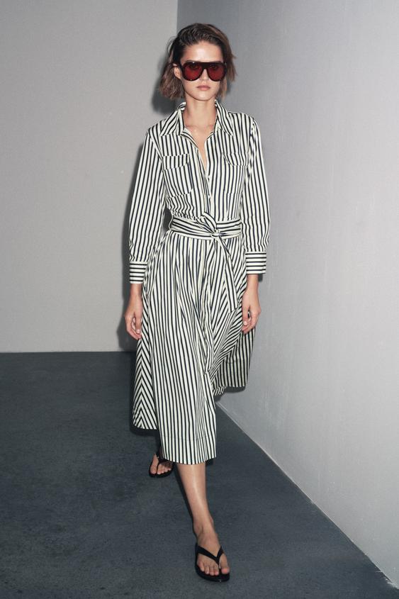 ZW COLLECTION STRIPED SHIRT DRESS