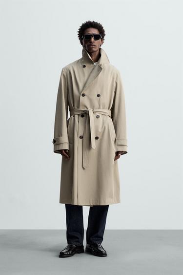 MANTECO WATER-REPELLENT LONG TRENCH COAT - Taupe grey by Zara - Image 0