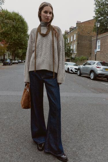 М'ЯКИЙ СВЕТР КРУПНОЇ В'ЯЗКИ - Світло-сірий Zara