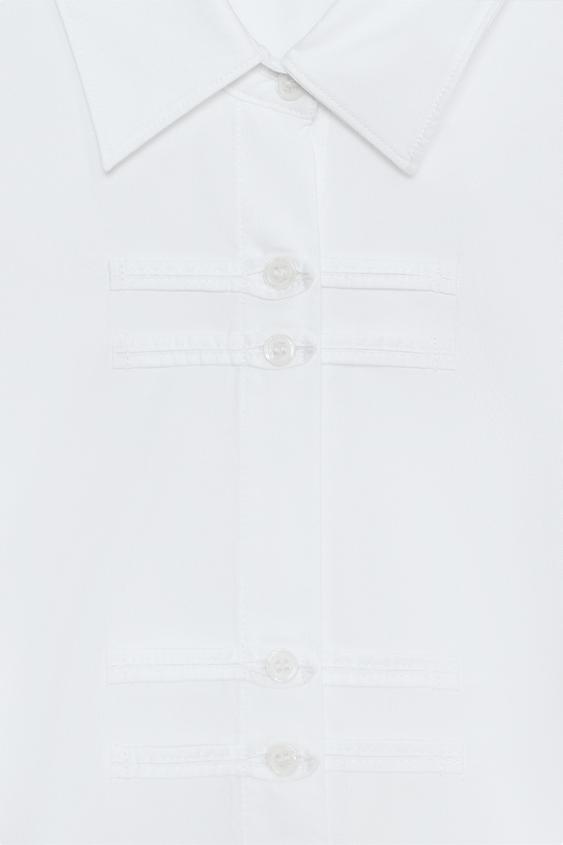 ZW COLLECTION OXFORD SHIRT WITH FROG FASTENING - White by Zara - Image 8