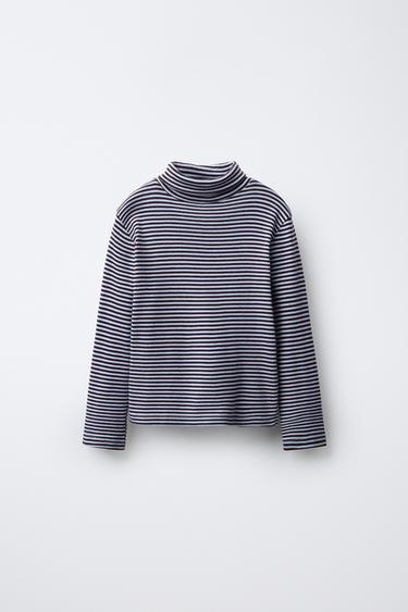 STRIPED TURTLENECK T-SHIRT BENSIMON ® X ZARA - Sky blue by Zara