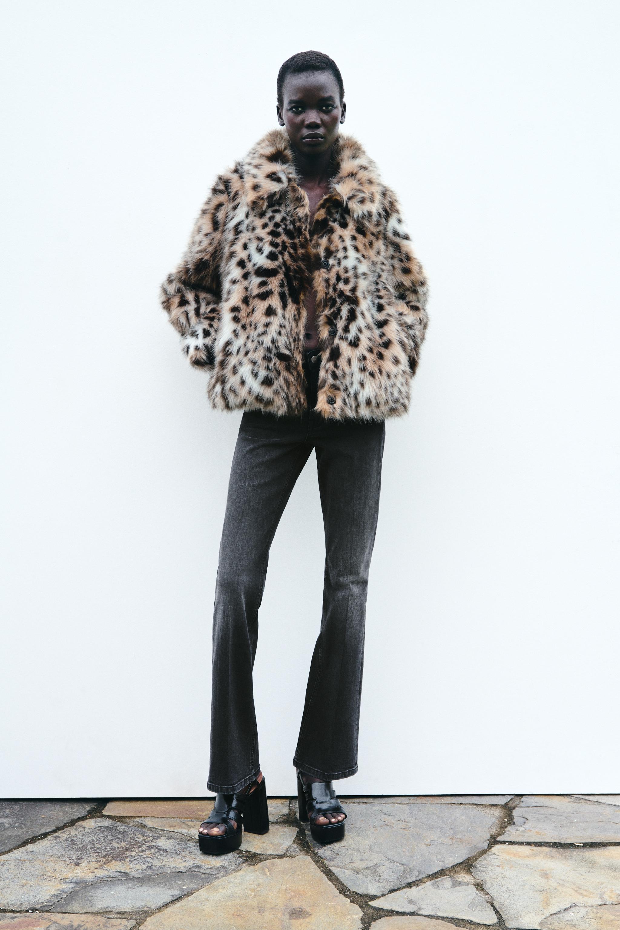 ZW COLLECTION FAUX FUR JACKET Leopard ZARA Australia