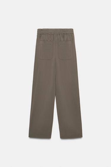 STRAIGHT-LEG TROUSERS WITH FRONT SEAM - Khaki by Zara - Image 7