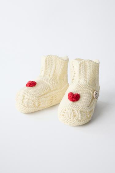HEART BOOTIES - Ecru White by Zara - Image 3