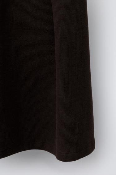ROBE CÔTELÉE À NŒUDS - Marron de Zara - Image 3
