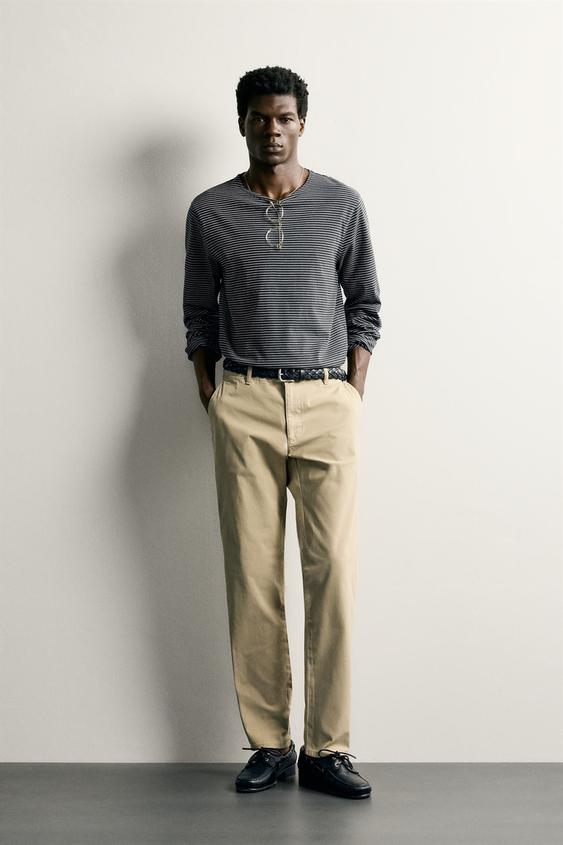 SLIM FIT CHINOS - Beige by Zara - Image 0