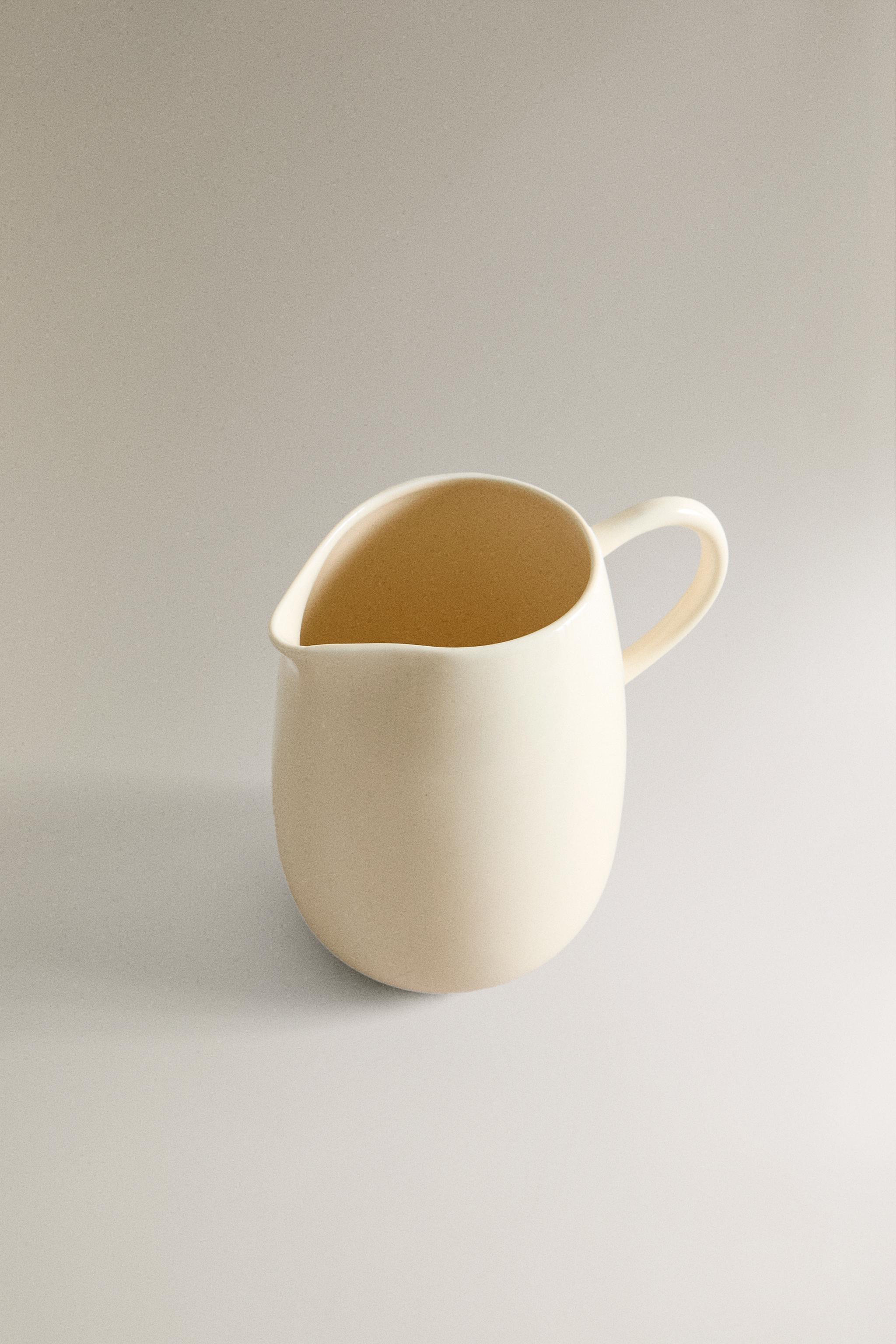 PLAIN STONEWARE MILK PITCHER — Cream