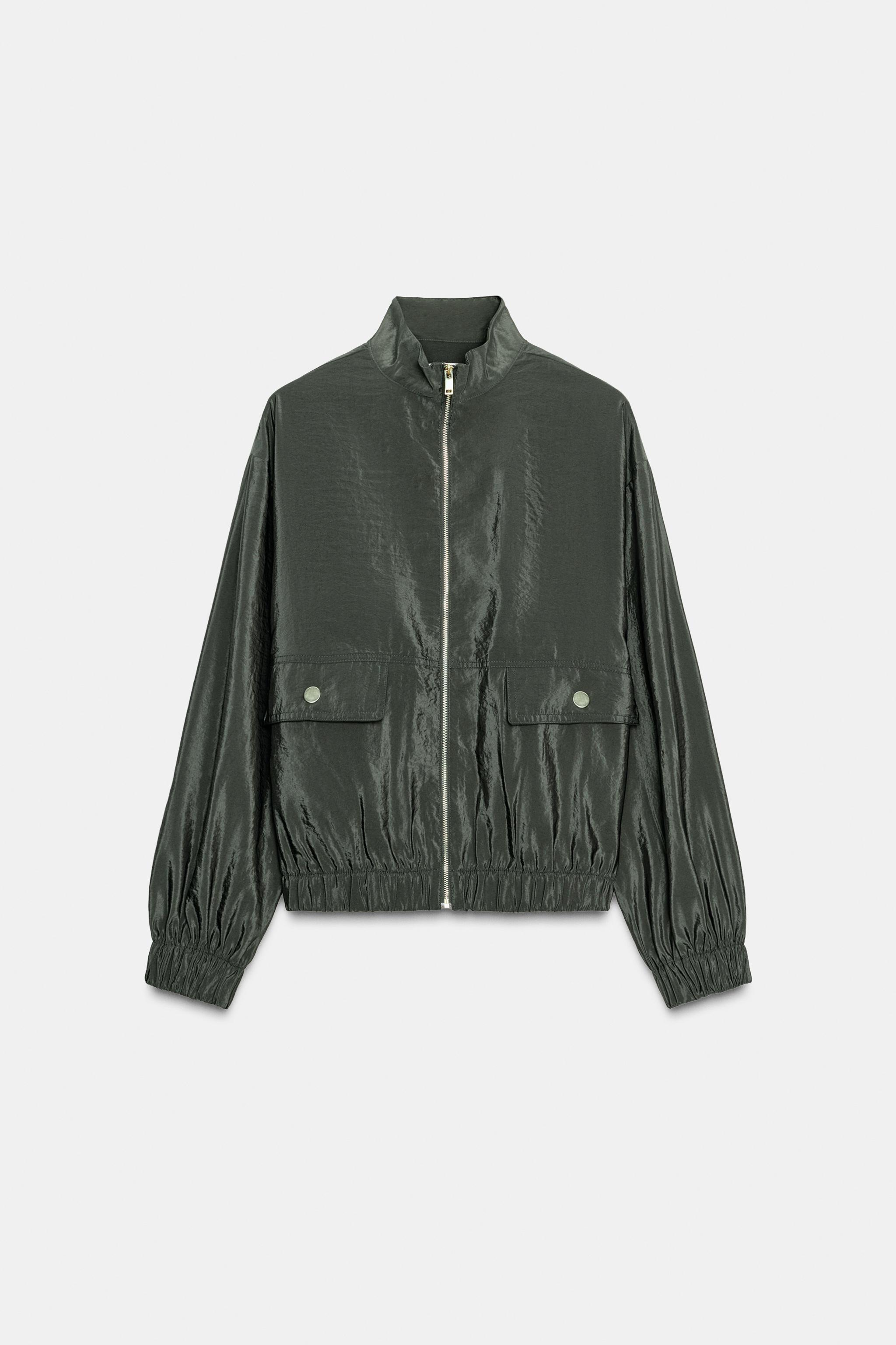 ハイネック ボンバージャケット - カーキ | ZARA Japan / 日本