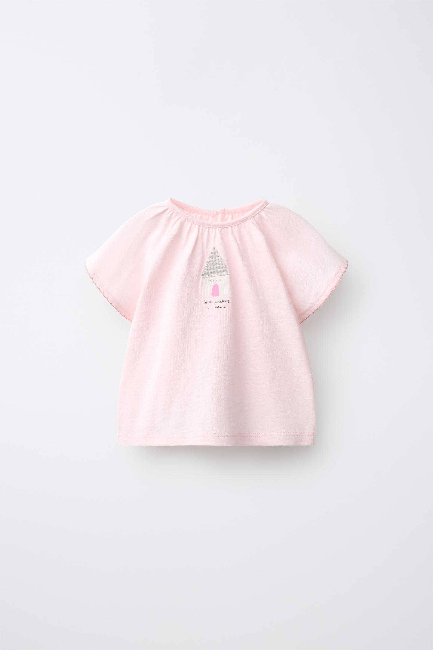 Детская футболка Zara House Print, цвет: Розовый