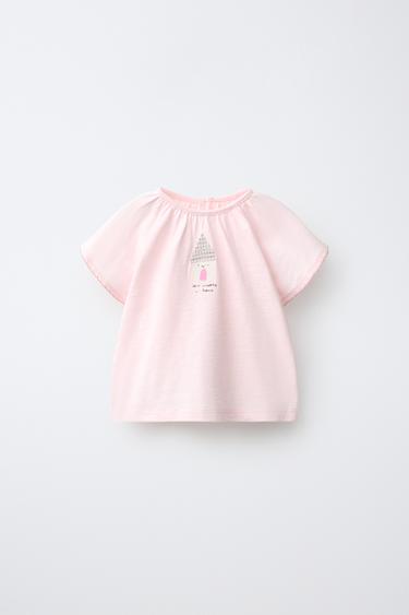 Zara HOUSE PRINT T-SHIRT - Pink - Image 0