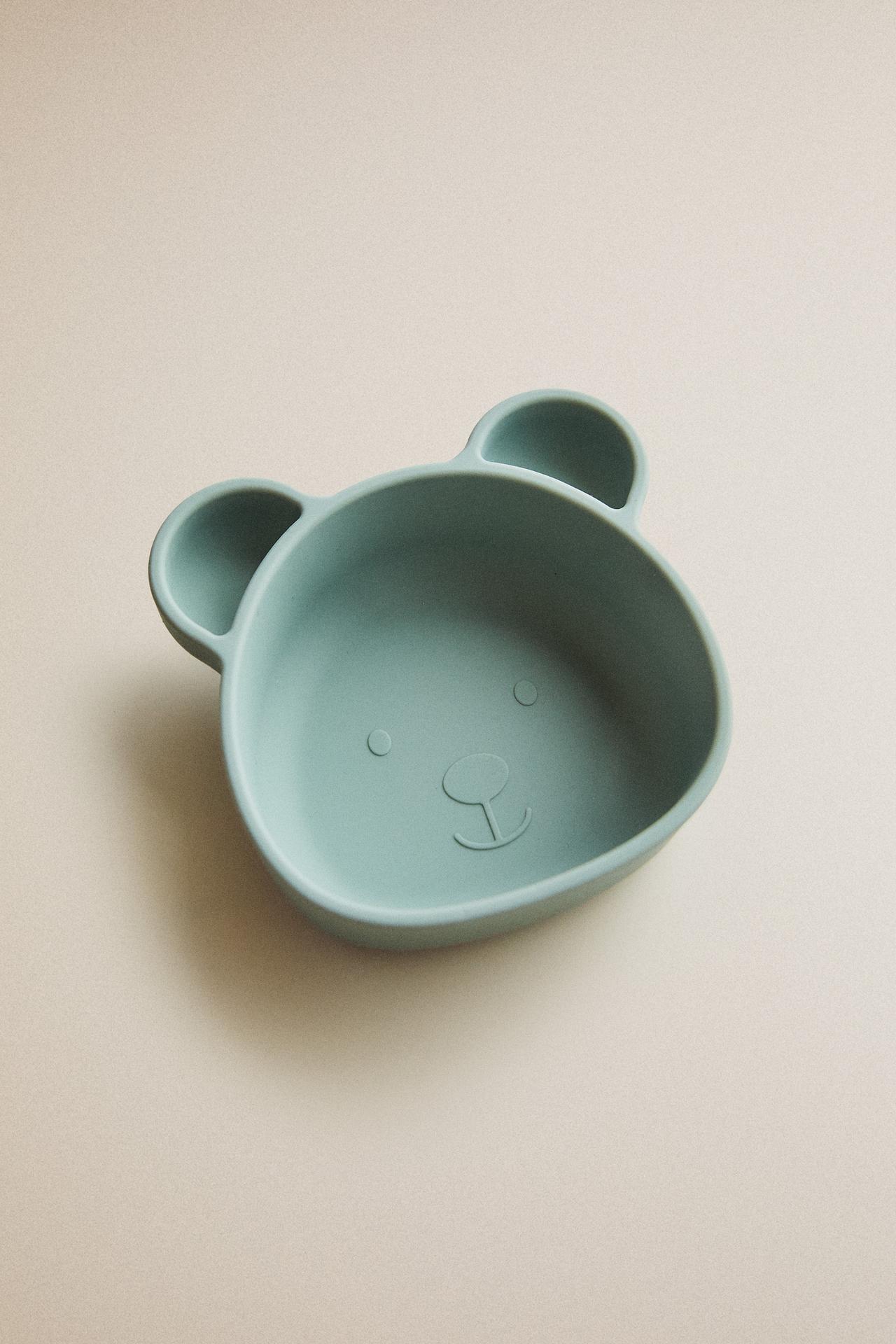 KIDS' SILICONE BEAR BOWL — Blue