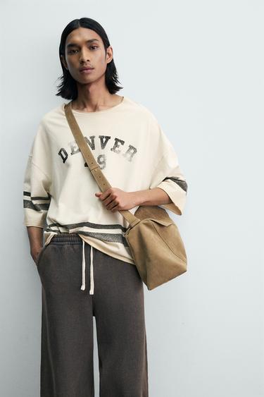 T-SHIRT COUPE BOXY EFFET DÉLAVÉ VINTAGE - Écru de Zara - Image 5