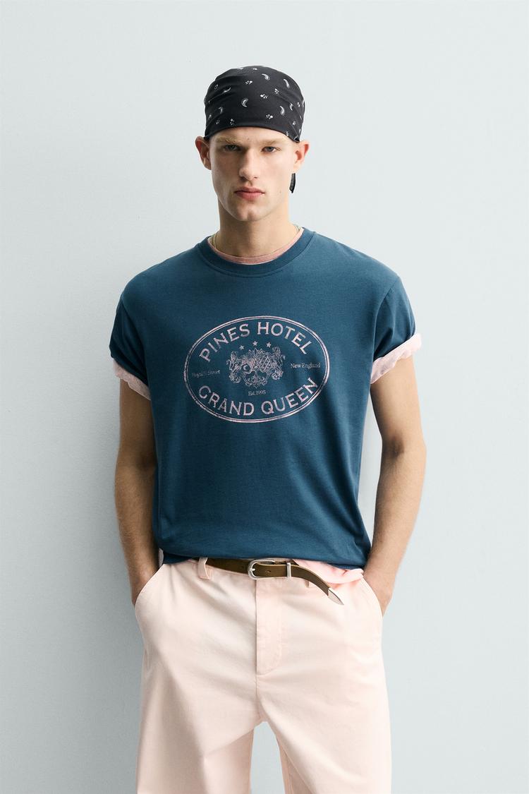ZARA WASHED PRINT T-SHIRT