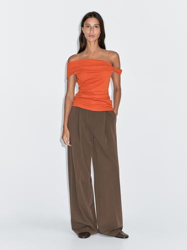 Top drapé avec nœud - Orange de Zara - Image 0