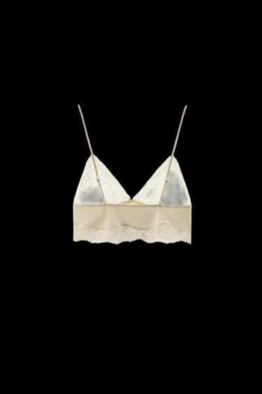COTTON LACE BRALETTE - Ecru by Zara