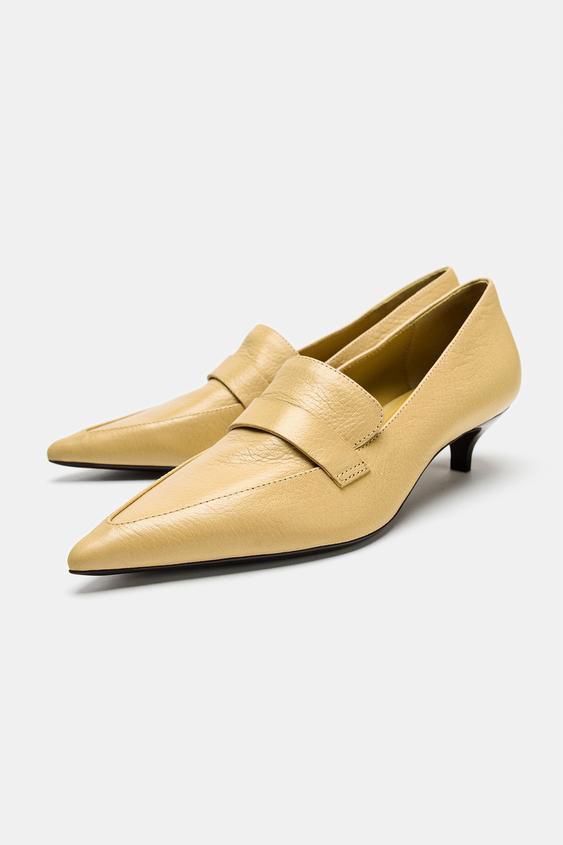 MOCASSIN TALONS CUIR - Marron foncé de Zara - Image 2