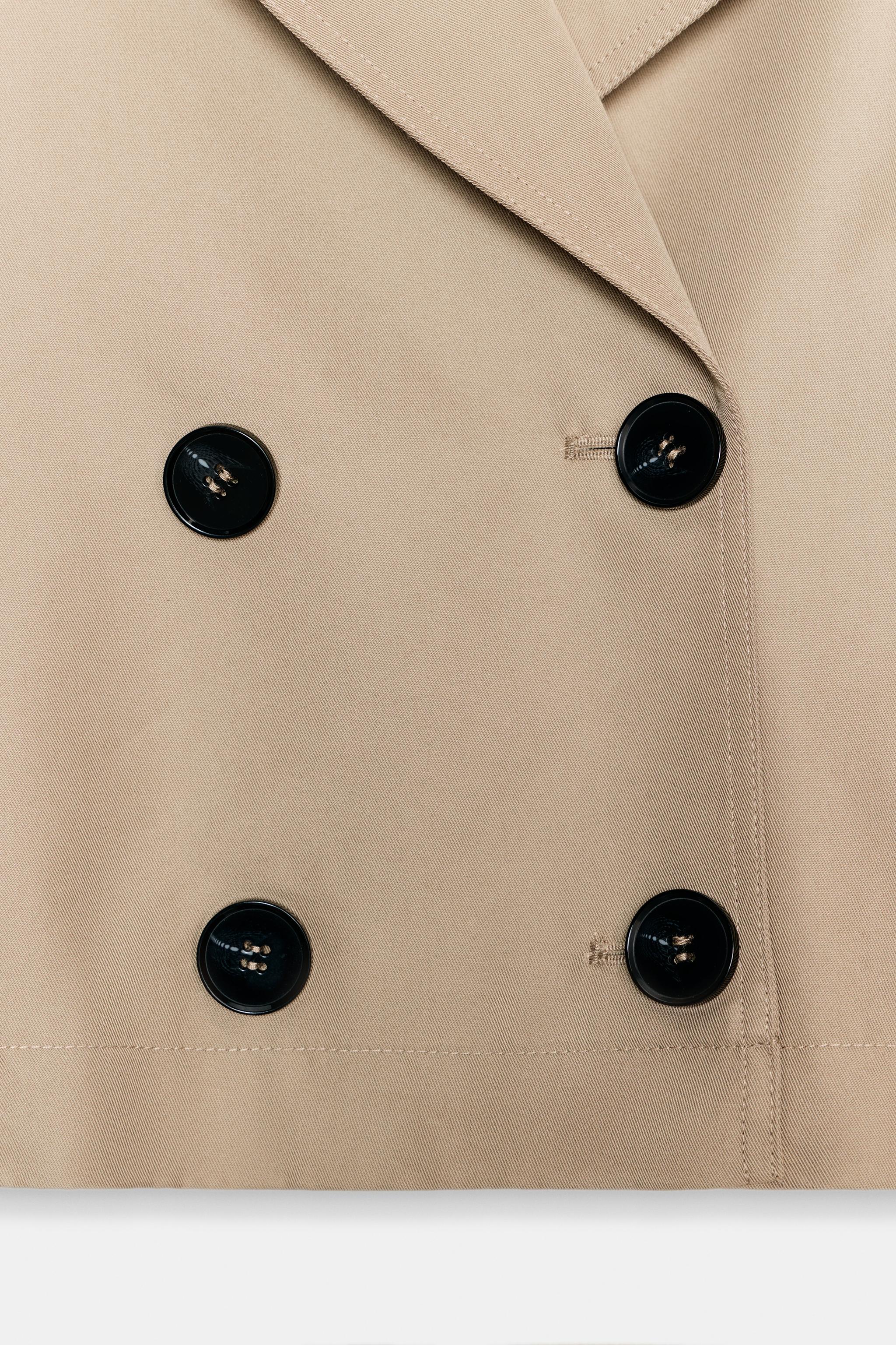 CROPPED CROSSOVER TRENCH COAT