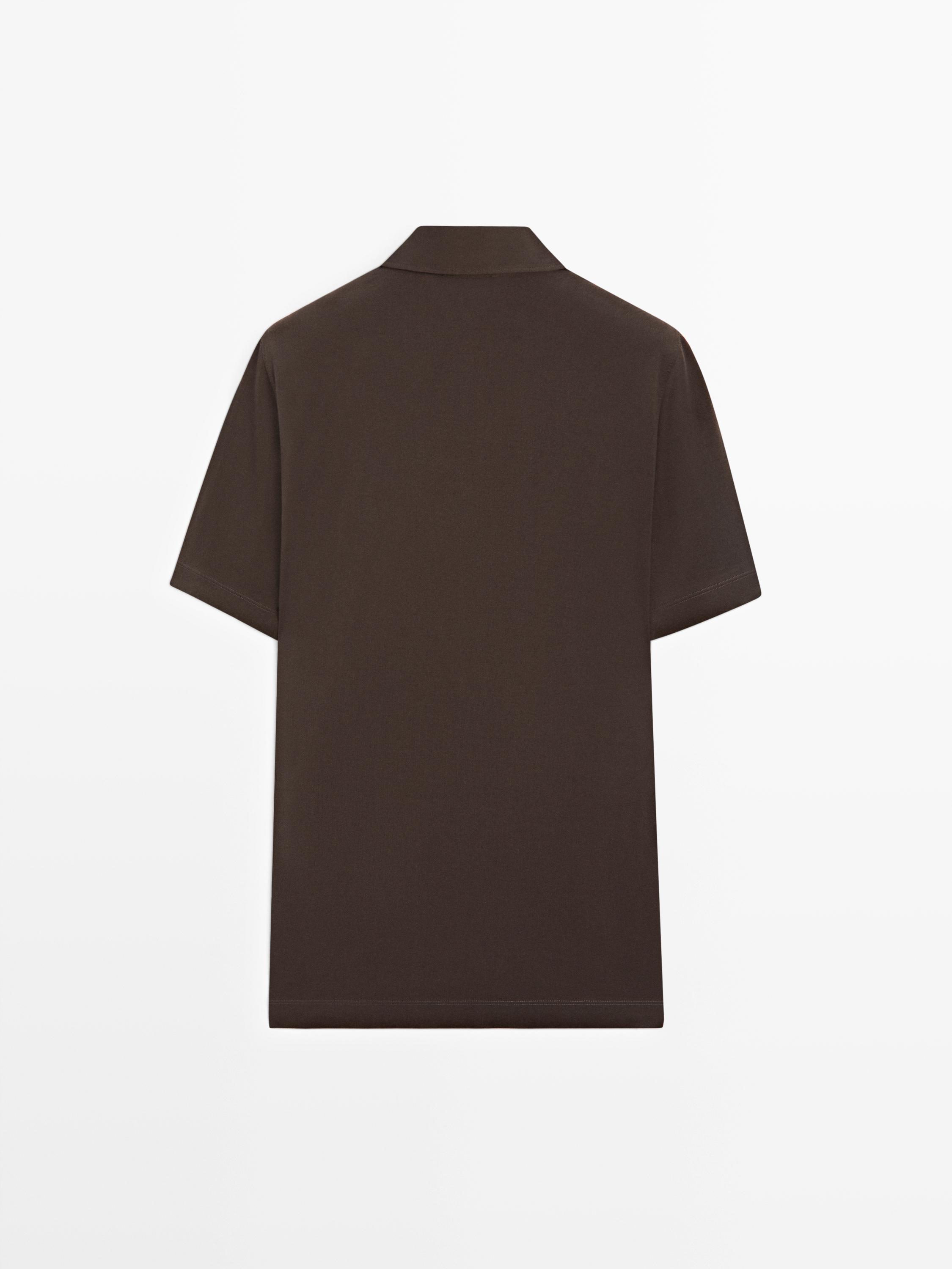 Cotton blend short sleeve polo shirt