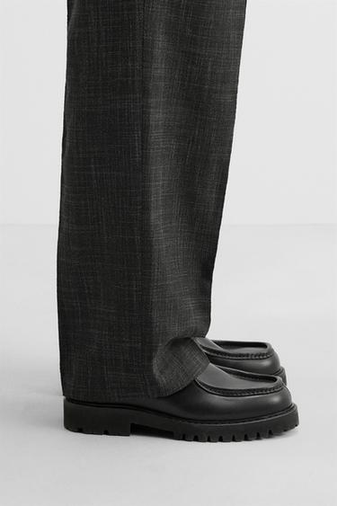 ZAPATO PIEL BORDÓN - Negro de Zara - Imagen 0