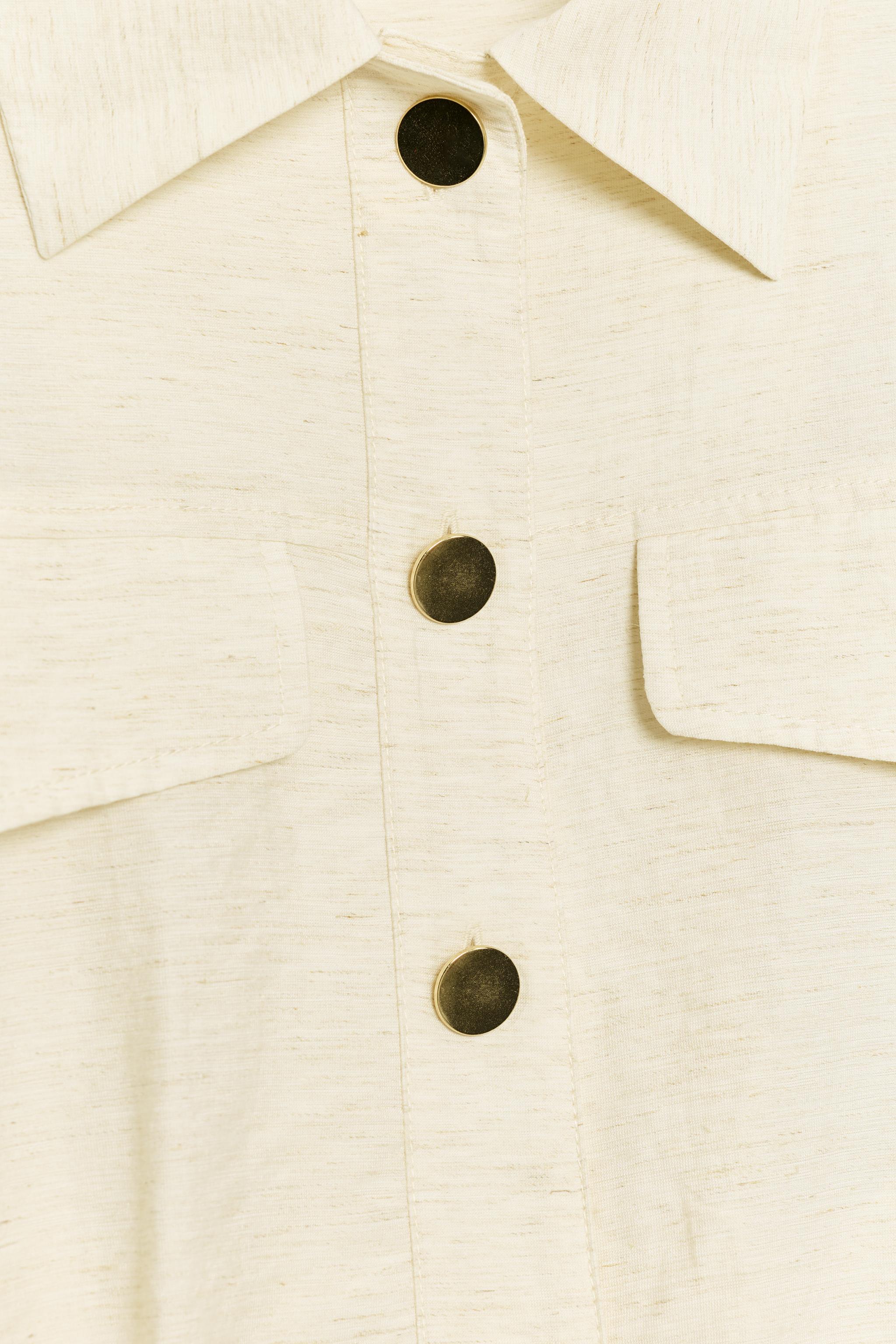 Женские блузки Zara ROLL-UP SLEEVE SAFARI BLOUSE — фото 9