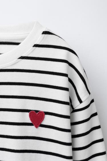 STRIPED HEART T-SHIRT - Stripes by Zara - Image 2