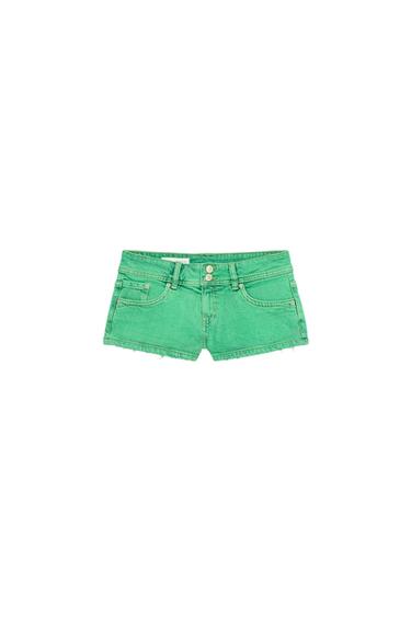 ДЖИНСОВЫЕ МИНИ-ШОРТЫ TRF С НИЗКОЙ ПОСАДКОЙ — ЗЕЛЕНЫЙ от Zara