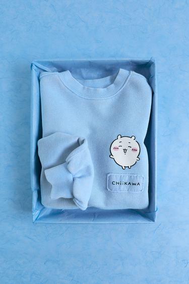 Zara CHIIKAWA © NAGANO 印花運動衫 - 水洗藍色