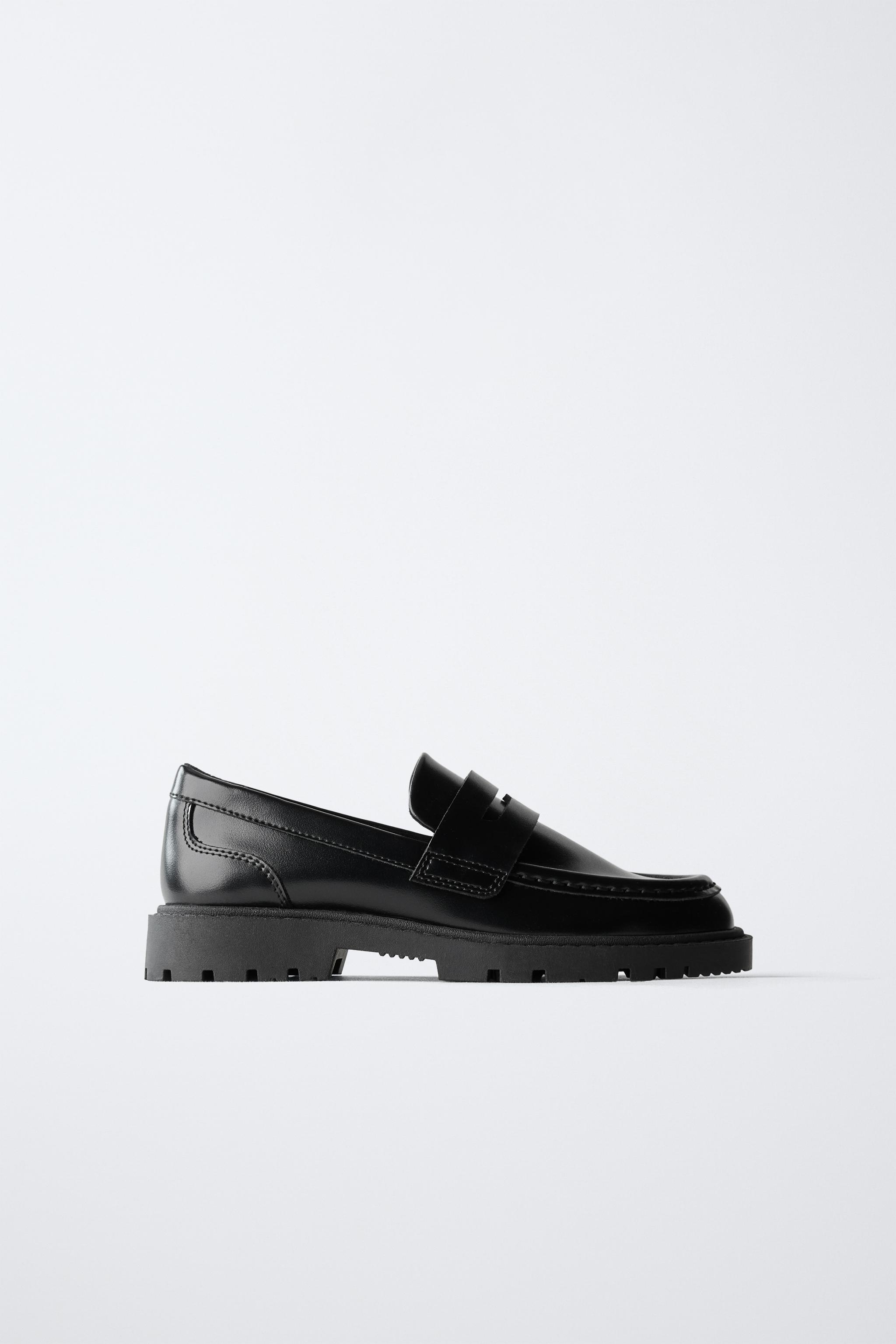 ZARA プラットフォームローファー ブラック 厚底 40 2025年最新】プラットフォームローファー zaraの人気アイテム