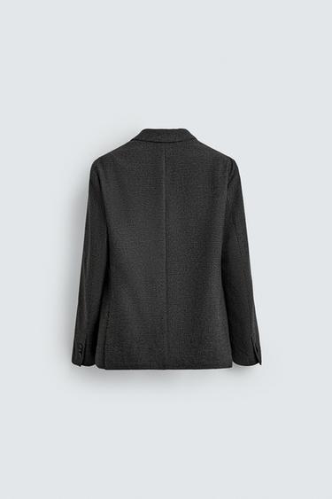 BLAZER STRUCTURÉ PIED-DE-POULE - Gris anthracite de Zara - Image 8