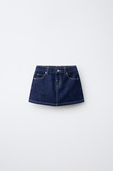 FRUIT OF THE LOOM™ EMBROIDERED DENIM SKIRT - Blue by Zara