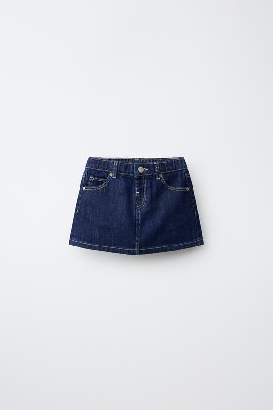 JUPE EN JEAN BRODÉE FRUIT OF THE LOOM™ - Bleu de Zara - Image 0