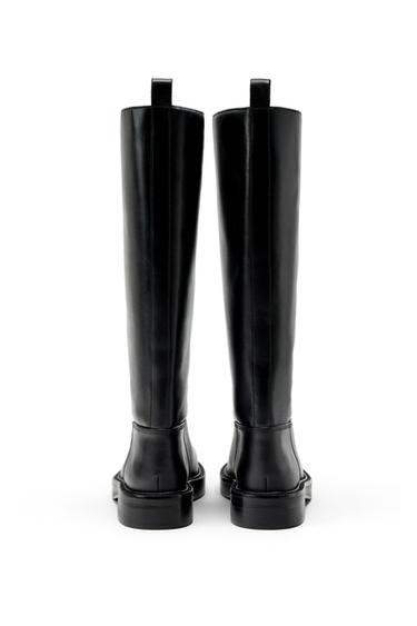 Zara LEATHER BOOTS LIMITED EDITION - Black