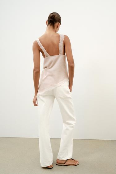 ASYMMETRIC RUSTIC LACE TOP - Beige-pink by Zara - Image 5