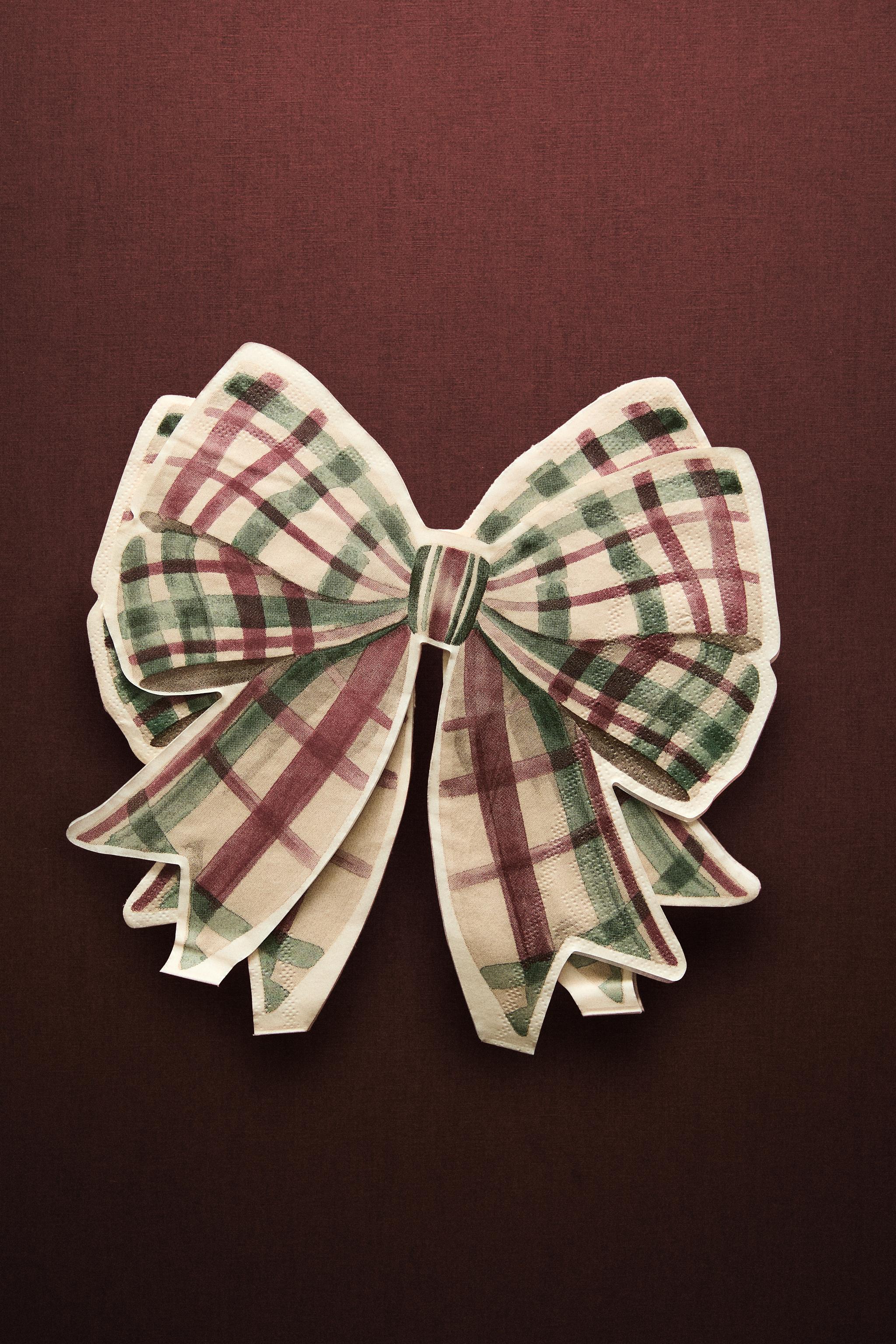 SET OF CHRISTMAS PAPER NAPKINS WITH BOW (SET OF 20)