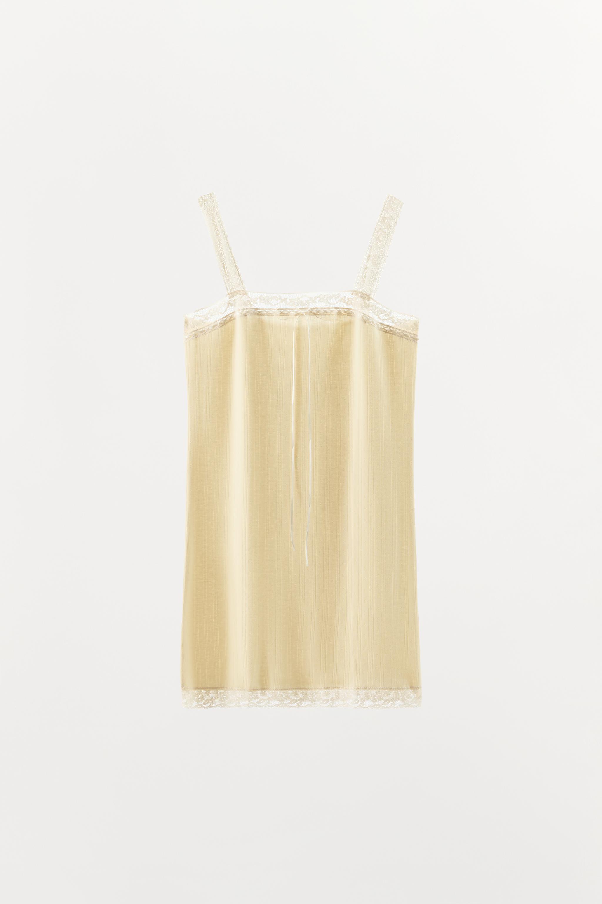 Zara POINTELLE LACE MINI DRESS — фото 4