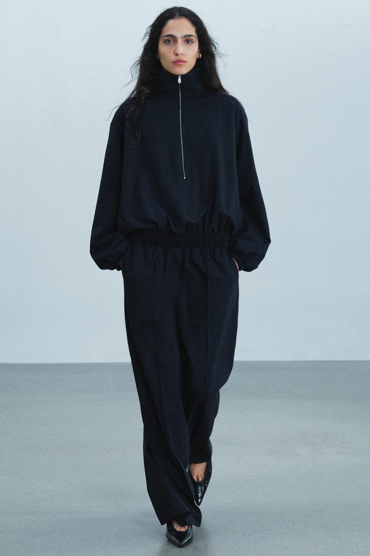 ZW COLLECTION ZIP BOMBER JACKET — Navy blue