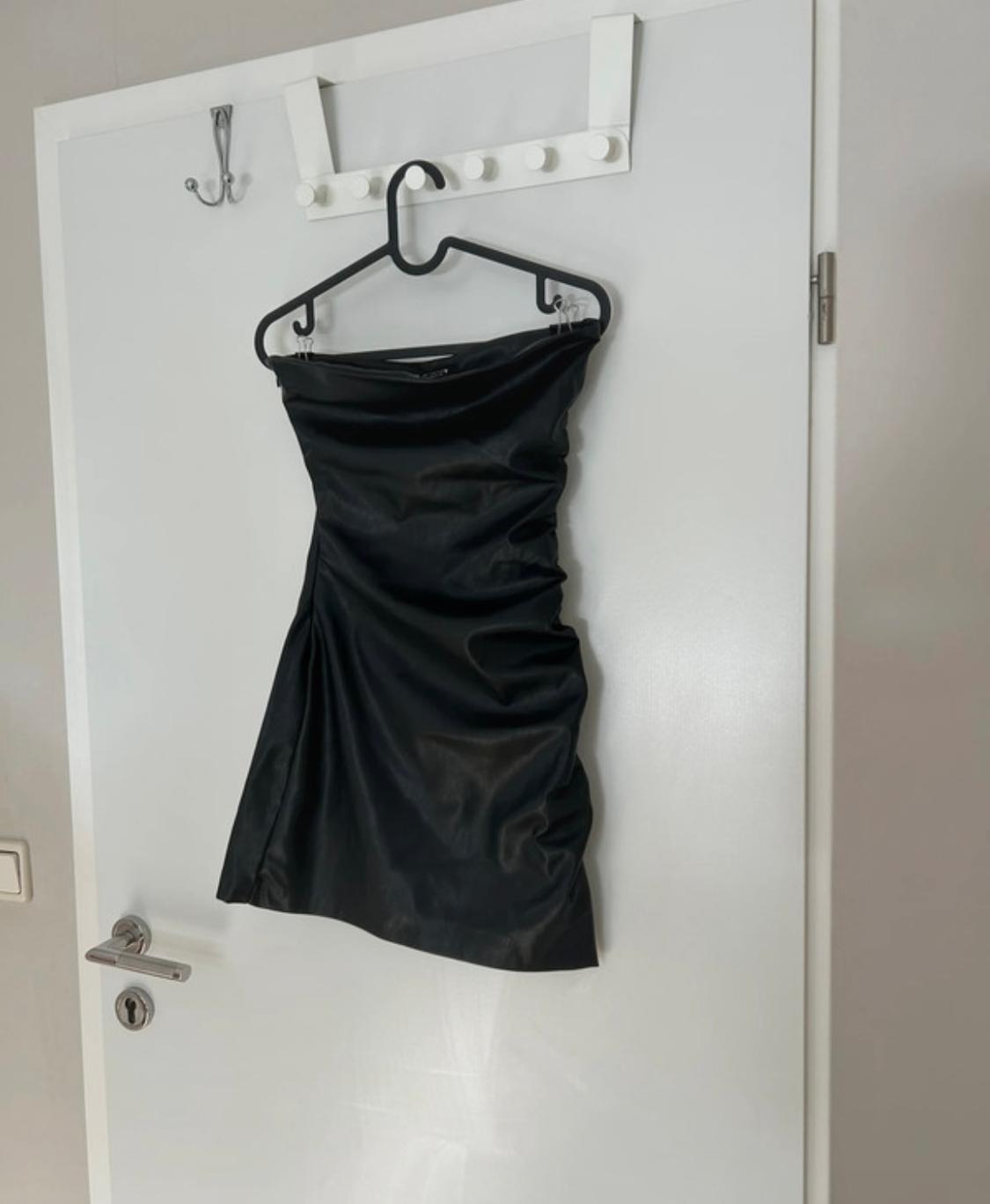 DRAPED FAUX LEATHER DRESS - Image 3