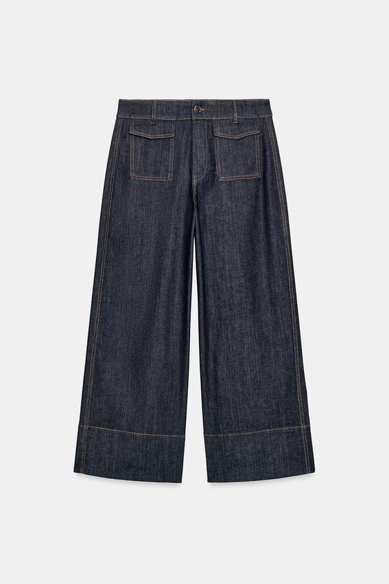 PANTALON Z1975 CULOTTE DENIM - Azul de Zara - Imagen 0